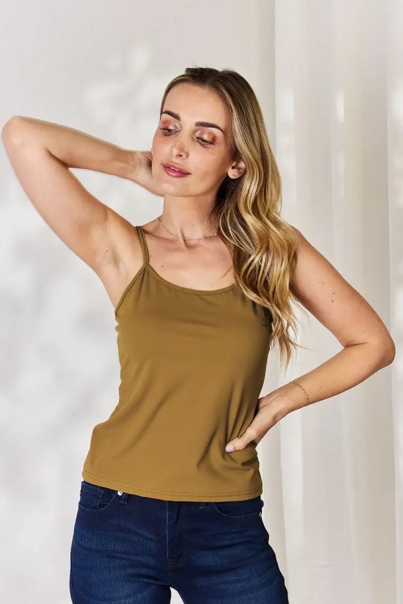 Basic Bae Full Size Round Neck Slim Cami for Women - Love Salve